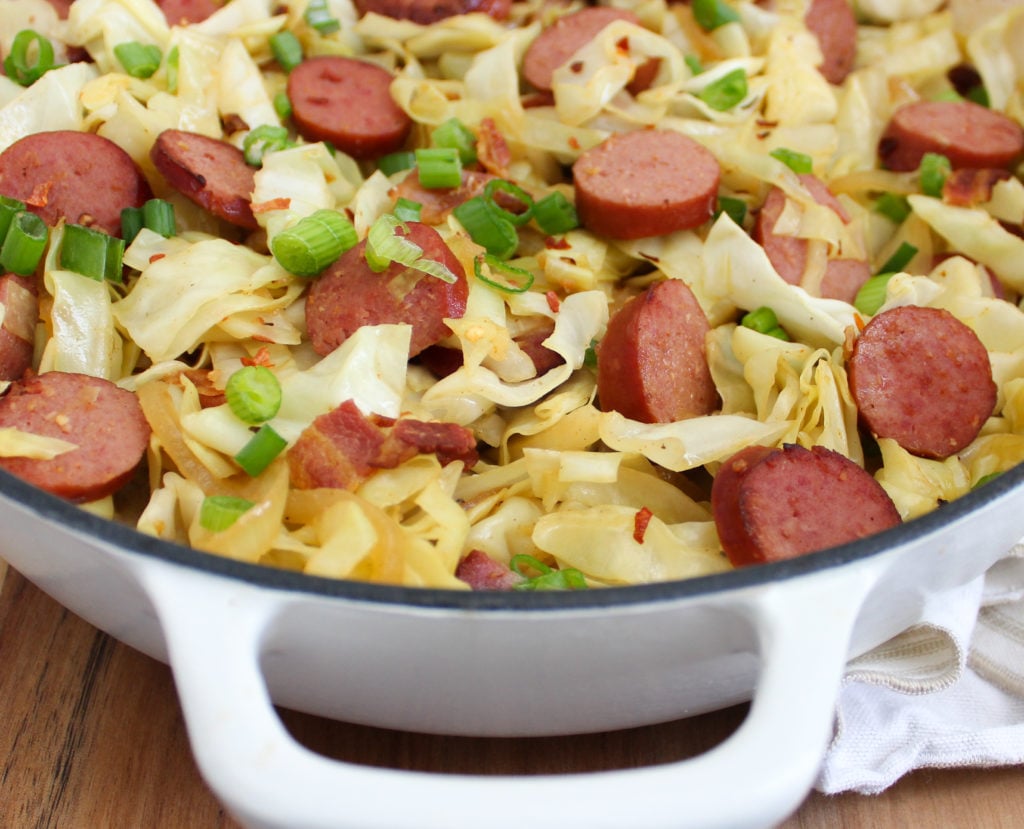 Braised Cabbage with Kielbasa and Bacon Braised Cabbage with Kielbasa and Bacon