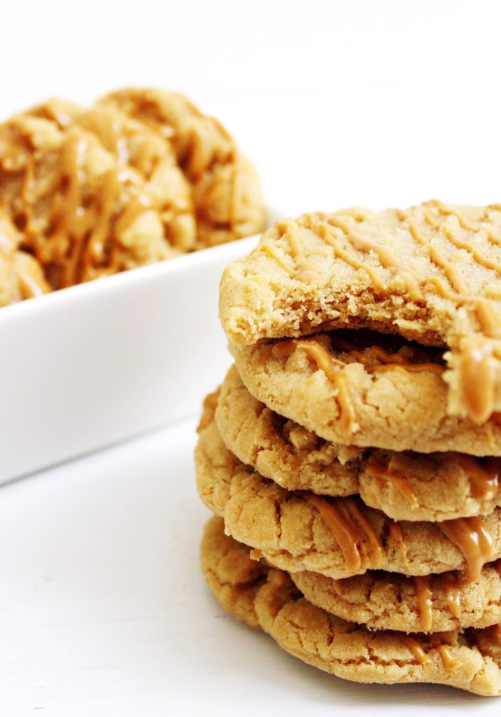 Stack of gluten free peanut butter cookies 