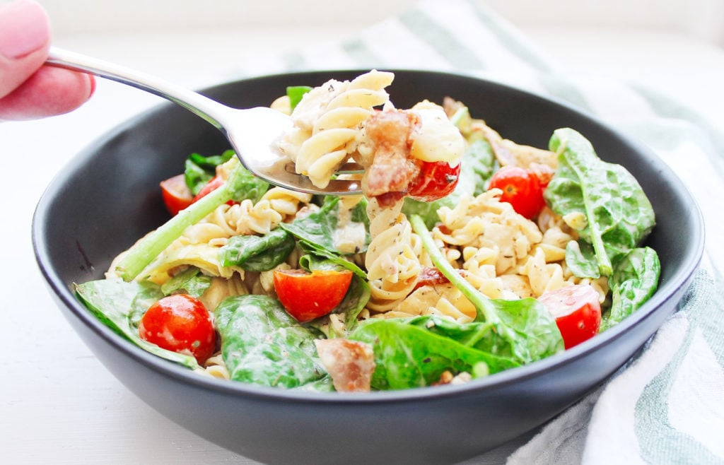 Chicken, Bacon & Artichoke Pasta Salad