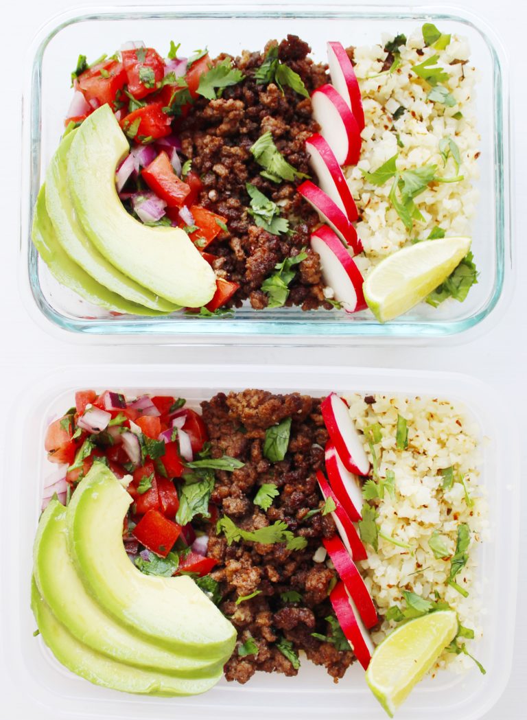 Beef Taco Meal Prep Bowls – Keto, Paleo