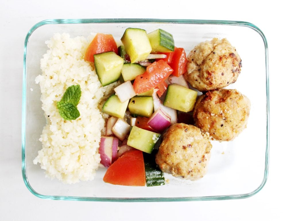 Greek Turkey Meatball Meal Prep Bowls