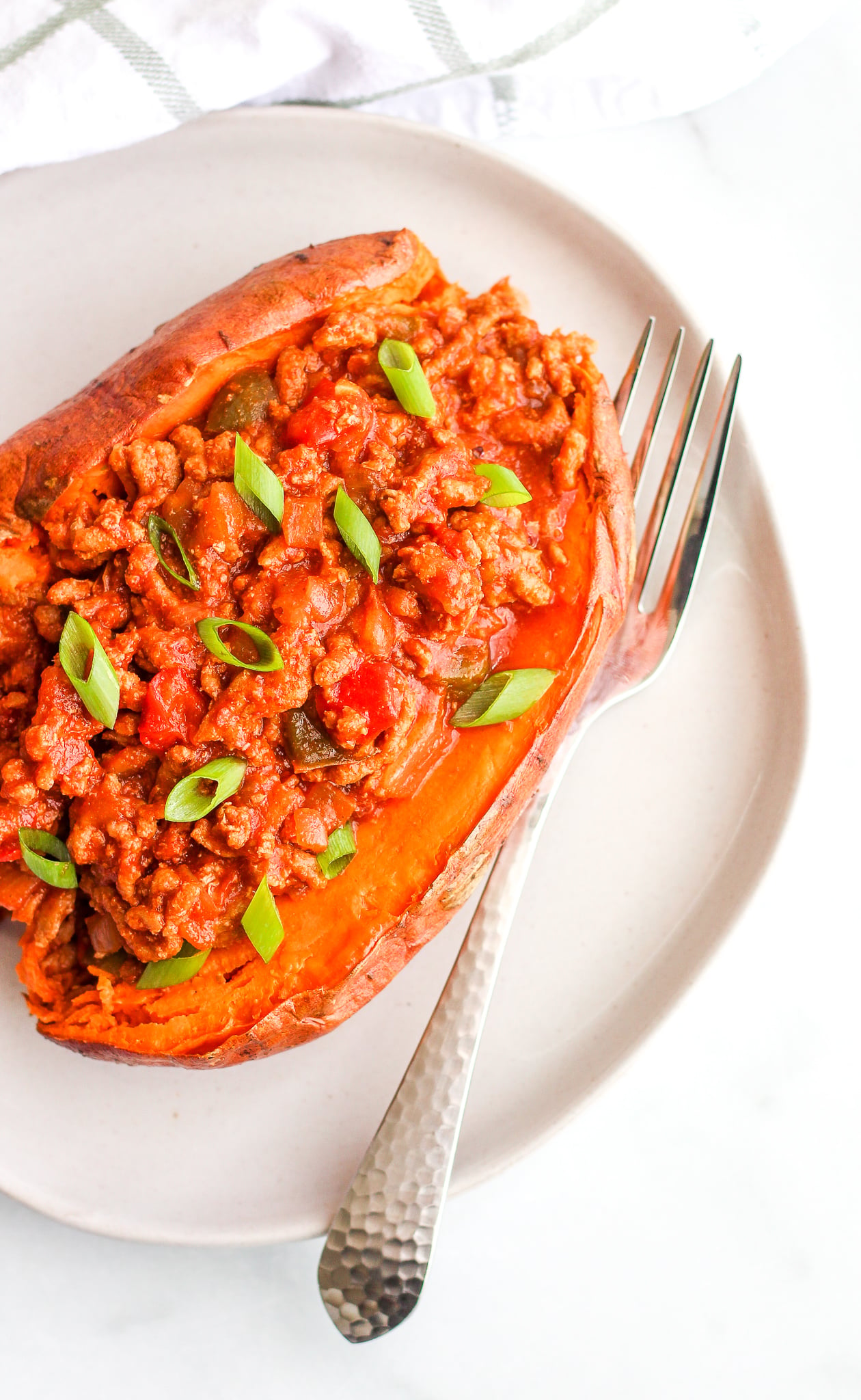 Instant Pot Sloppy Joe Stuffed Sweet Potatoes
