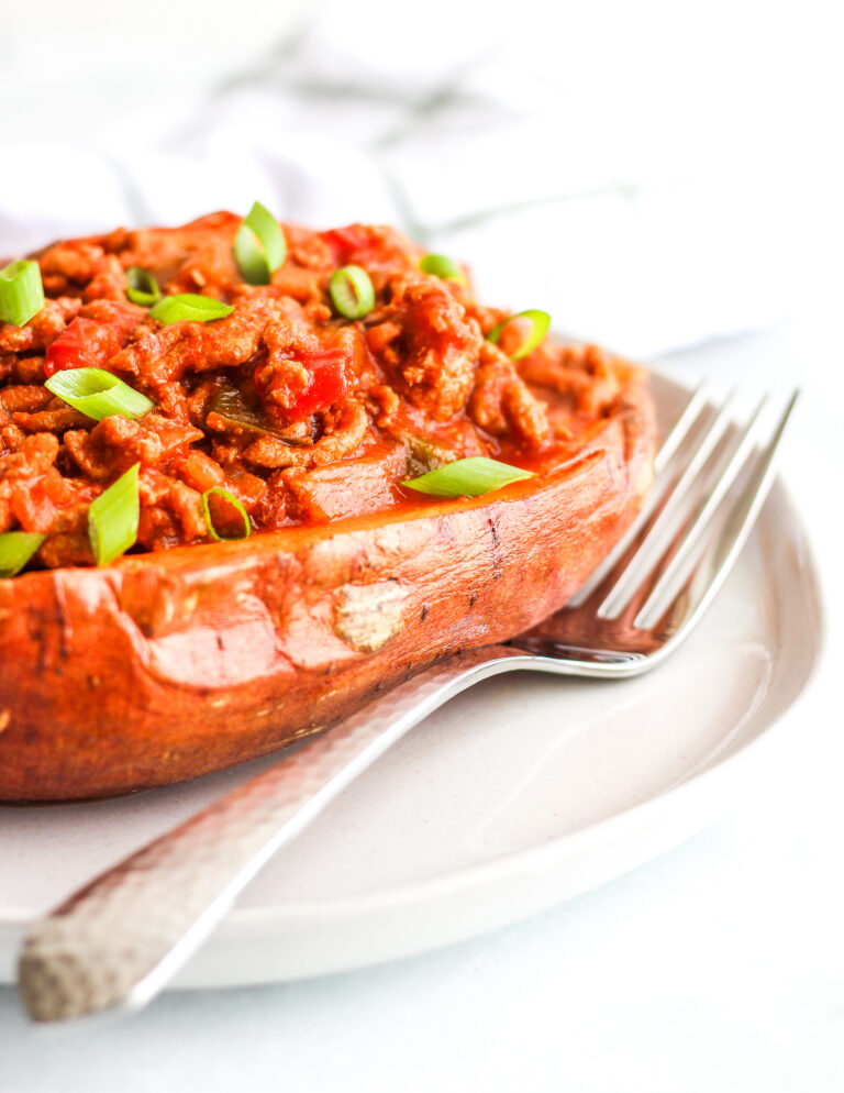 Instant Pot Sloppy Joe Stuffed Sweet Potatoes