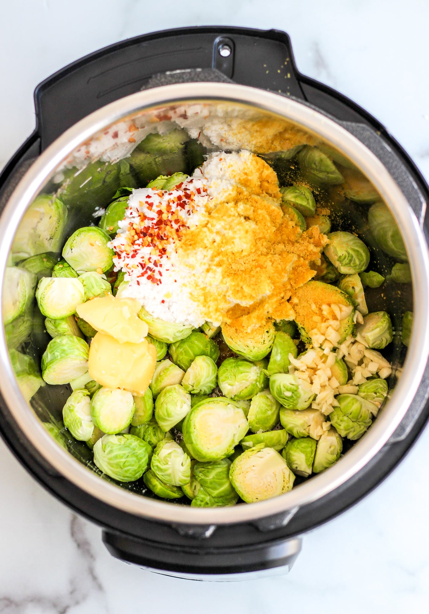 Creamy 'Cheesy' Instant Pot Brussels Sprouts