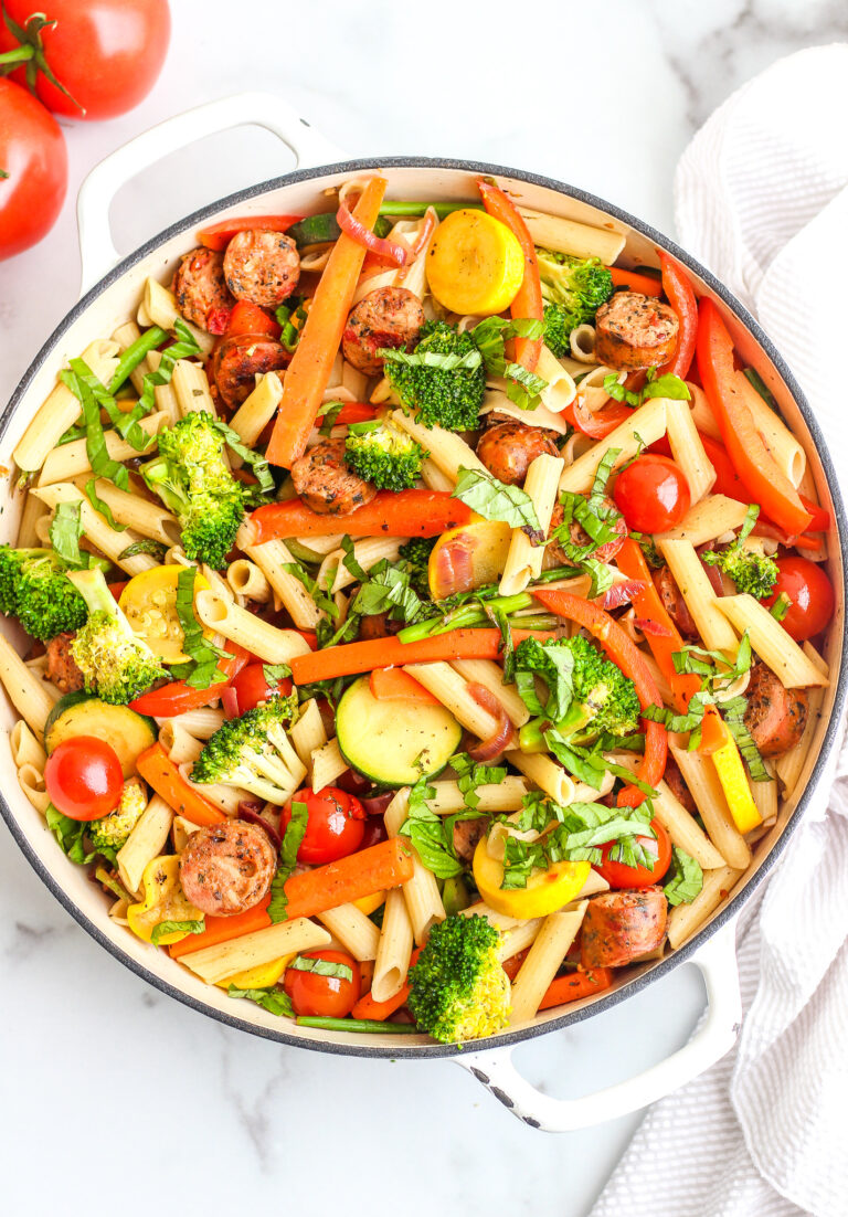 Penne Pasta with Veggies & Chicken Sausage