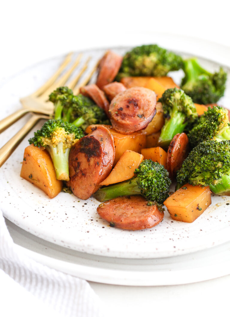 Whole30 Broccoli, Potato & Chicken Sausage Skillet