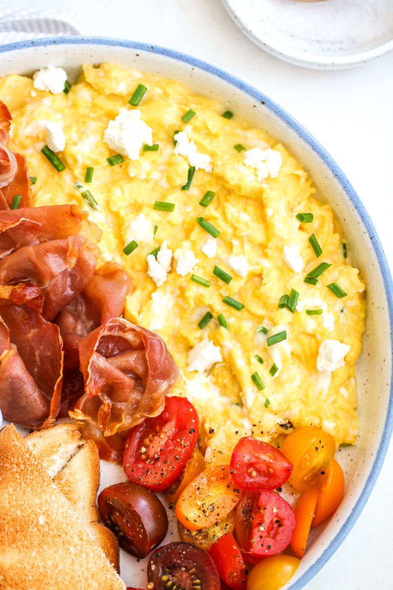 Creamy Scrambled Eggs with Goat Cheese & Chives
